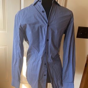 Blu brand navy men’s button down dress shirt